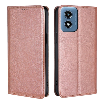 For Motorola Moto G Play 4G 2024 Gloss Oil Solid Color Magnetic Leather Phone Case(Rose Gold) by buy2fix