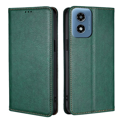 For Motorola Moto G Play 4G 2024 Gloss Oil Solid Color Magnetic Leather Phone Case(Green) by buy2fix