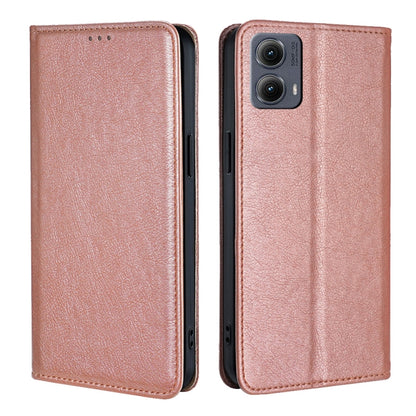 For Motorola Edge 5G 2024 Gloss Oil Solid Color Magnetic Leather Phone Case(Rose Gold) by buy2fix
