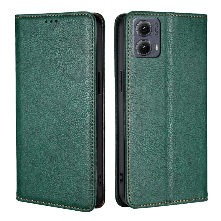 For Motorola Edge 5G 2024 Gloss Oil Solid Color Magnetic Leather Phone Case(Green) by buy2fix