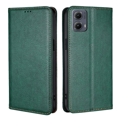 For Motorola Edge 5G 2024 Gloss Oil Solid Color Magnetic Leather Phone Case(Green) by buy2fix