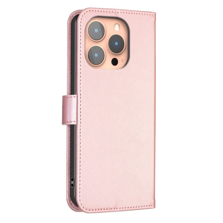 For iPhone 16 Pro Max Four-leaf Embossed Leather Phone Case(Pink) by buy2fix