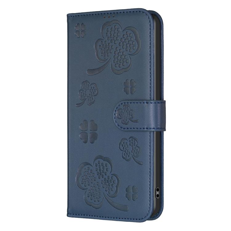 For iPhone Air Four-leaf Embossed Leather Phone Case(Blue) - iPhone Air Cases by buy2fix | Online Shopping UK | buy2fix