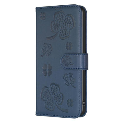 For iPhone Air Four-leaf Embossed Leather Phone Case(Blue) - iPhone Air Cases by buy2fix | Online Shopping UK | buy2fix