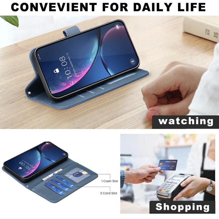 For iPhone Air Four-leaf Embossed Leather Phone Case(Blue) - iPhone Air Cases by buy2fix | Online Shopping UK | buy2fix