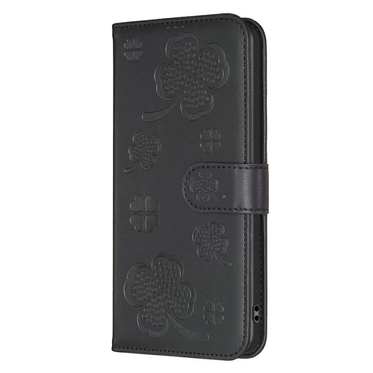 For iPhone Air Four-leaf Embossed Leather Phone Case(Black) - iPhone Air Cases by buy2fix | Online Shopping UK | buy2fix