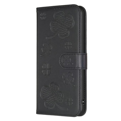 For iPhone Air Four-leaf Embossed Leather Phone Case(Black) - iPhone Air Cases by buy2fix | Online Shopping UK | buy2fix