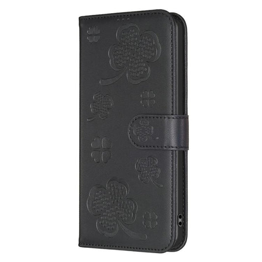 For iPhone Air Four-leaf Embossed Leather Phone Case(Black) - iPhone Air Cases by buy2fix | Online Shopping UK | buy2fix