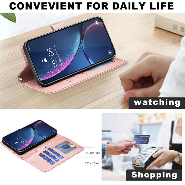 For iPhone Air Four-leaf Embossed Leather Phone Case(Gold) - iPhone Air Cases by buy2fix | Online Shopping UK | buy2fix