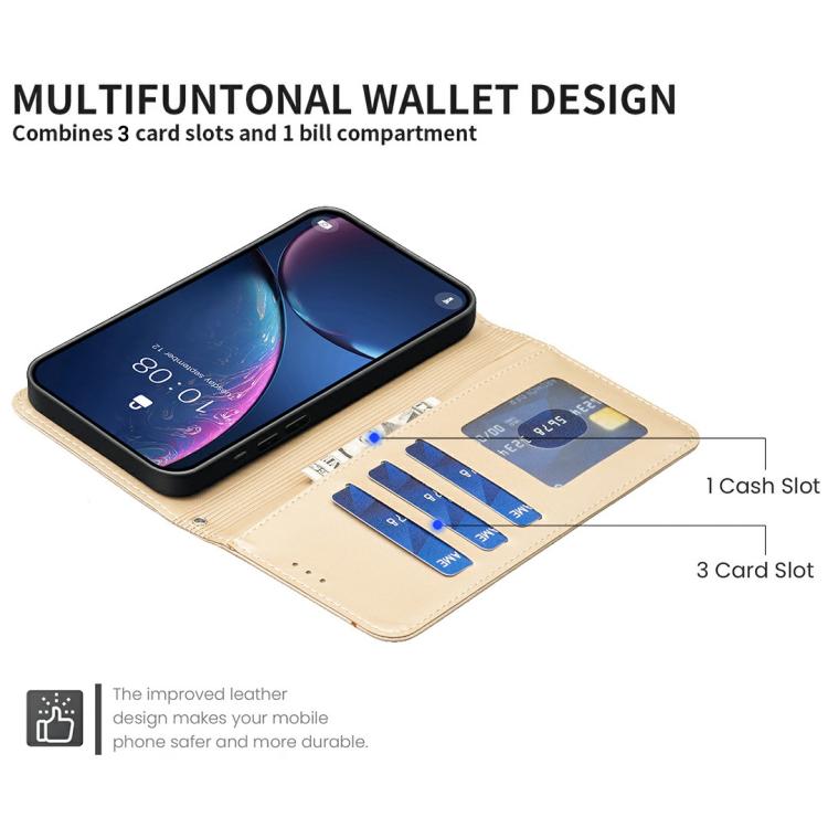 For iPhone Air Four-leaf Embossed Leather Phone Case(Gold) - iPhone Air Cases by buy2fix | Online Shopping UK | buy2fix