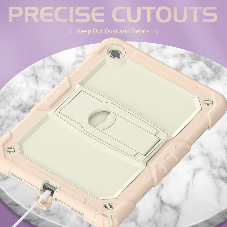 For Samsung Galaxy Tab A9+ Silicone Hydric PC Tablet Case with Shoulder Strap & Holder(Rose Gold) - Galaxy Tab A9+ by buy2fix | Online Shopping UK | buy2fix