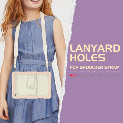 For Samsung Galaxy Tab A9+ Silicone Hydric PC Tablet Case with Shoulder Strap & Holder(Rose Gold) - Galaxy Tab A9+ by buy2fix | Online Shopping UK | buy2fix