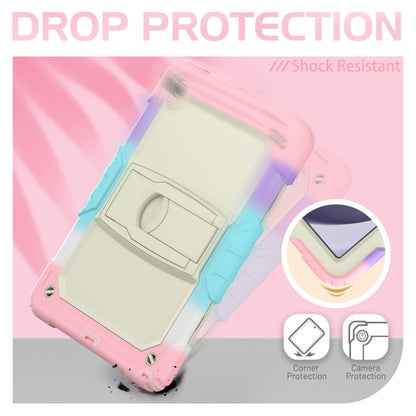 For Samsung Galaxy Tab A9+ Silicone Hydric PC Tablet Case with Shoulder Strap & Holder(Colorful Pink) - Galaxy Tab A9+ by buy2fix | Online Shopping UK | buy2fix