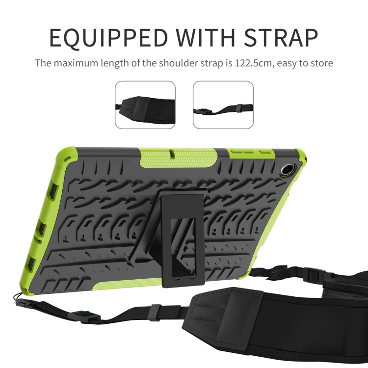 For Samsung Galaxy Tab A9+ / Tab A11+ Tire Texture TPU + PC Tablet Case with Holder(Red) by buy2fix