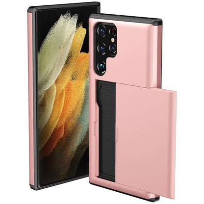 For Samsung Galaxy S25 Ultra 5G Shockproof Armor Phone Case with Card Slot(Rose Gold) by buy2fix