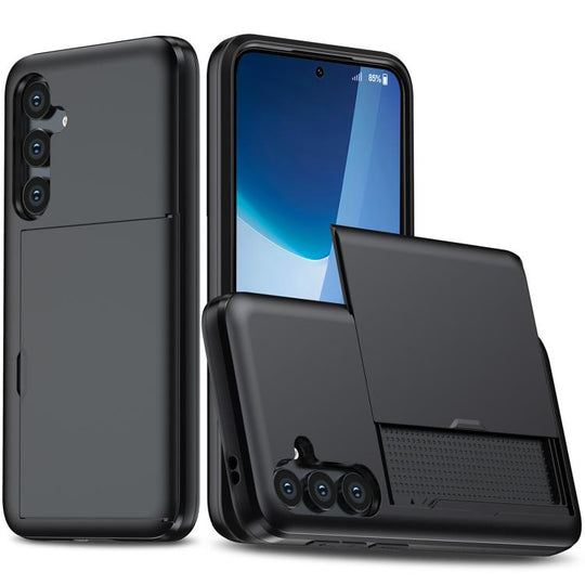 For Samsung Galaxy S25 FE 5G Shockproof Armor Phone Case with Card Slot(Black)