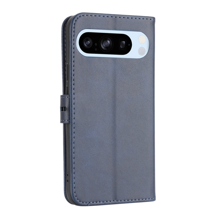 For Google Pixel 9 Pro Embossed Happy Cat Pattern Flip Leather Phone Case(Blue) by buy2fix