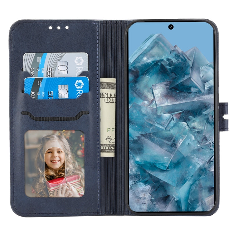 For Google Pixel 9 Pro Embossed Happy Cat Pattern Flip Leather Phone Case(Blue) by buy2fix