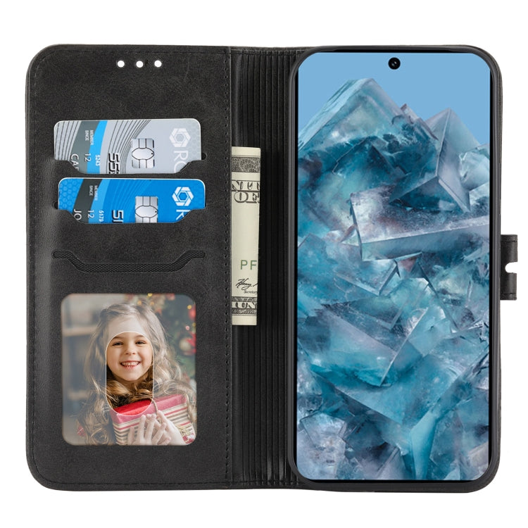 For Google Pixel 9 Pro Embossed Happy Cat Pattern Flip Leather Phone Case(Black) by buy2fix