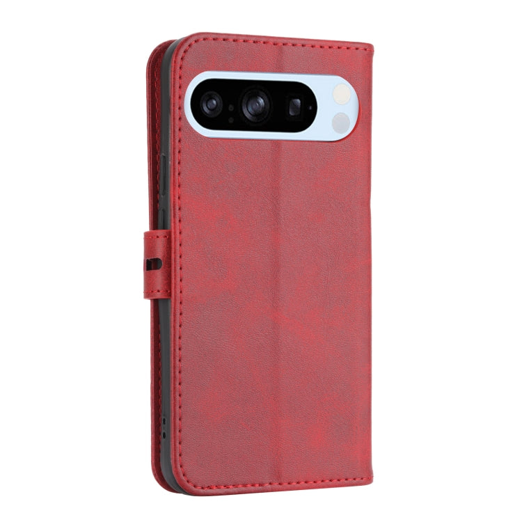 For Google Pixel 9 Embossed Happy Cat Pattern Flip Leather Phone Case(Red) by buy2fix