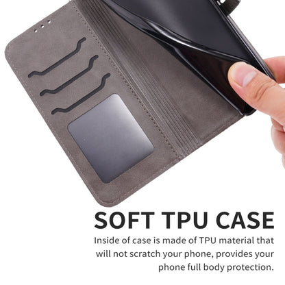 For Google Pixel 9 Embossed Happy Cat Pattern Flip Leather Phone Case(Grey) by buy2fix