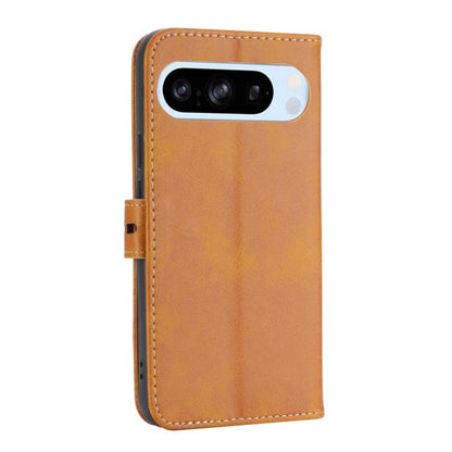 For Google Pixel 10 / 10 Pro Embossed Happy Cat Pattern Flip Leather Phone Case(Yellow) - Google Cases by buy2fix | Online Shopping UK | buy2fix