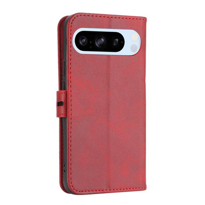 For Google Pixel 10 Pro XL Embossed Happy Cat Pattern Flip Leather Phone Case(Red) - Google Cases by buy2fix | Online Shopping UK | buy2fix