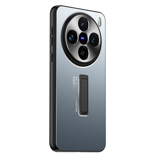 For vivo X100 Frosted Metal Hybrid TPU Holder Phone Case(Blue) - vivo Cases by imak | Online Shopping UK | buy2fix
