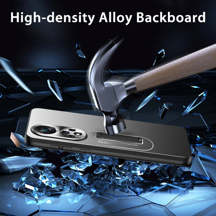 For vivo X100 Frosted Metal Hybrid TPU Holder Phone Case(Black) - vivo Cases by imak | Online Shopping UK | buy2fix