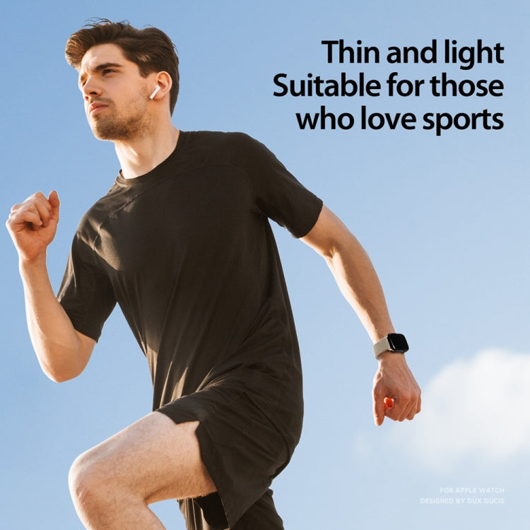 For Apple Watch SE 2023 44mm DUX DUCIS Mixture Pro Series Magnetic Buckle Nylon Braid Watch Band(Beige) by DUX DUCIS