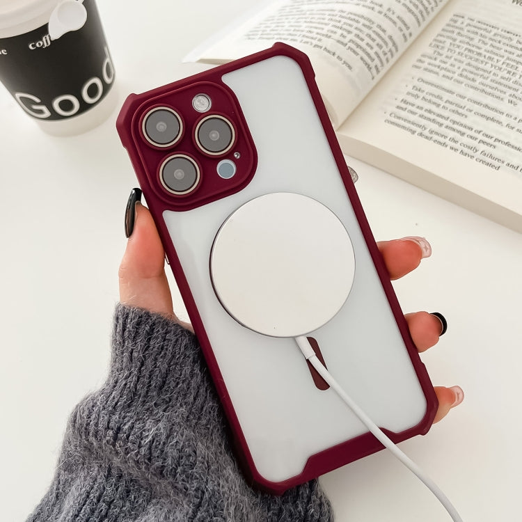 For iPhone 12 Pro Colorful Two-Color Lens Film MagSafe Magnetic Horn Acrylic+TPU Case(Red) by buy2fix