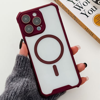 For iPhone 12 Pro Max Colorful Two-Color Lens Film MagSafe Magnetic Horn Acrylic+TPU Case(Red) by buy2fix