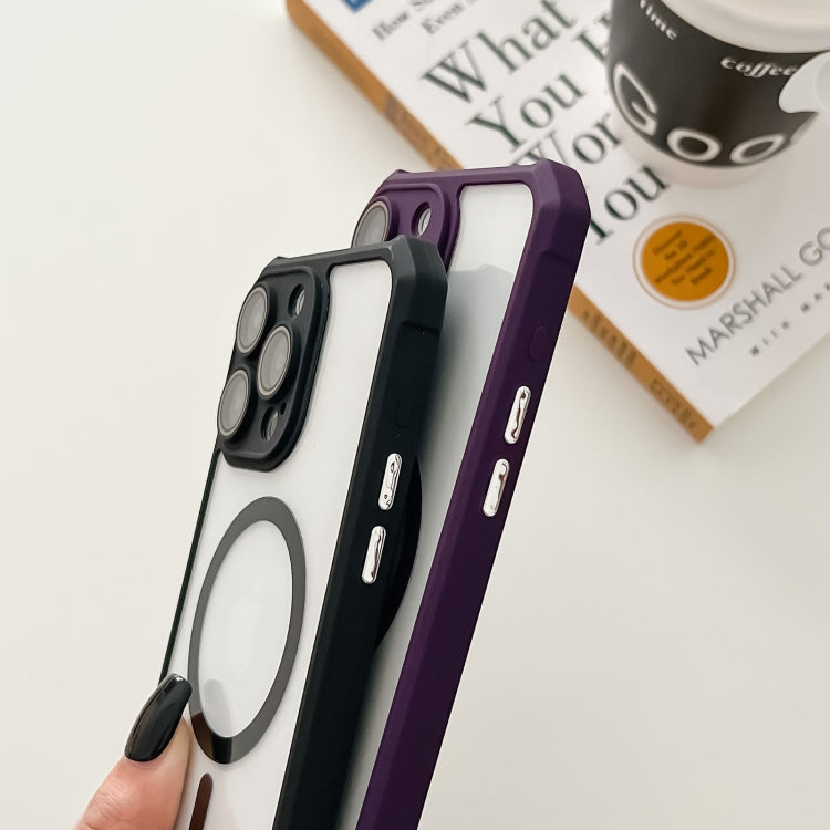 For iPhone 11 Pro Max Colorful Two-Color Lens Film MagSafe Magnetic Horn Acrylic+TPU Case(Red) by buy2fix