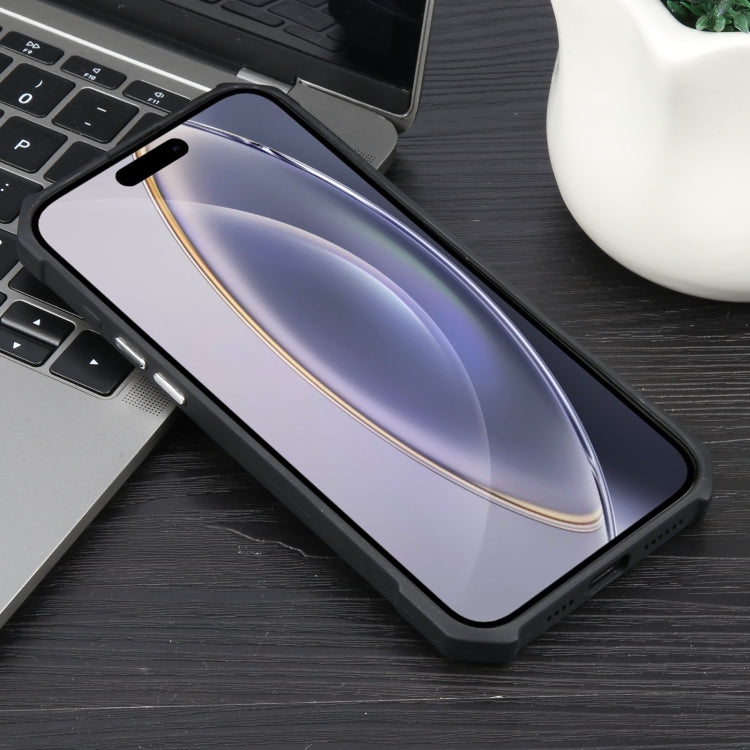 For iPhone 16 Pro Max Colorful Two-Color Lens Film MagSafe Magnetic Horn Acrylic+TPU Case(Black) by buy2fix