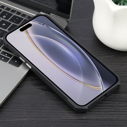 For iPhone 16 Pro Max Colorful Two-Color Lens Film MagSafe Magnetic Horn Acrylic+TPU Case(Black) by buy2fix