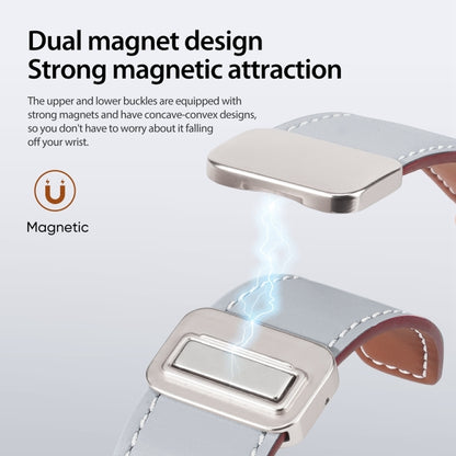 For Apple Watch Ultra 49mm DUX DUCIS YA Series Magnetic Buckle Genuine Leather Watch Band(Grey) by DUX DUCIS