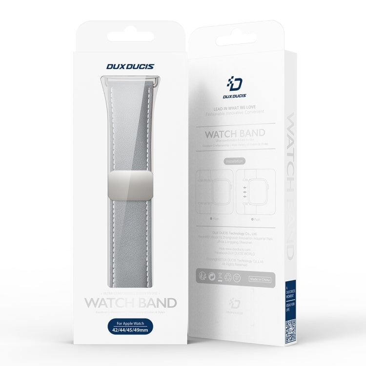 For Apple Watch SE 40mm DUX DUCIS YA Series Magnetic Buckle Genuine Leather Watch Band(Grey) by DUX DUCIS