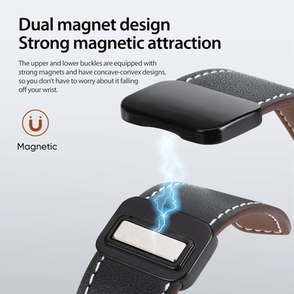 For Apple Watch Series 6 40mm DUX DUCIS YA Series Magnetic Buckle Genuine Leather Watch Band(Black) by DUX DUCIS