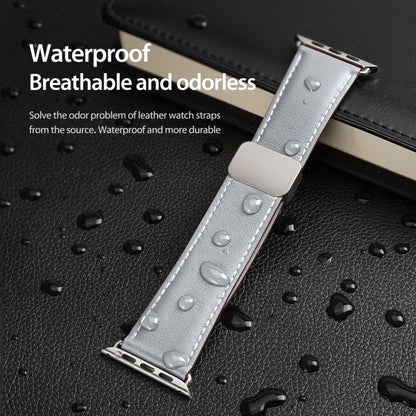 For Apple Watch Series 6 40mm DUX DUCIS YA Series Magnetic Buckle Genuine Leather Watch Band(Grey) by DUX DUCIS