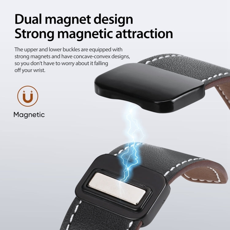 For Apple Watch Series 3 42mm DUX DUCIS YA Series Magnetic Buckle Genuine Leather Watch Band(Black) by DUX DUCIS