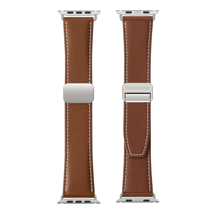 For Apple Watch 38mm DUX DUCIS YA Series Magnetic Buckle Genuine Leather Watch Band(Brown) by DUX DUCIS