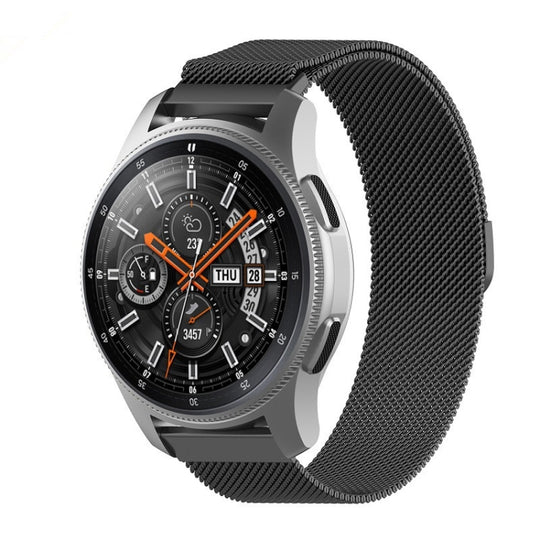 For Huami Amazfit GTS 20mm / Bip U Pro Milanese Magnetic Metal Watch Band(Black)