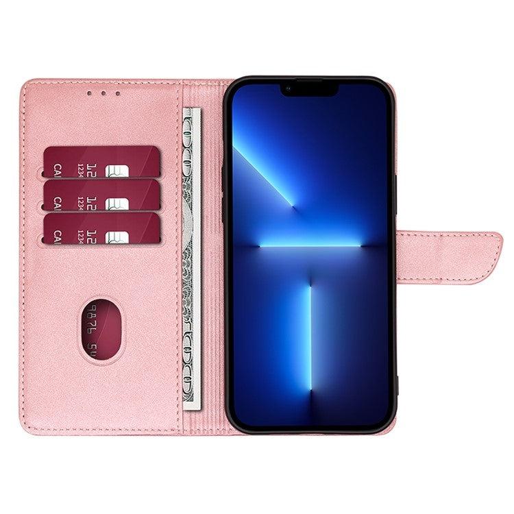 For Motorola Moto G Play 4G 2024 Calf Texture Buckle Flip Leather Phone Case(Rose Gold) by buy2fix