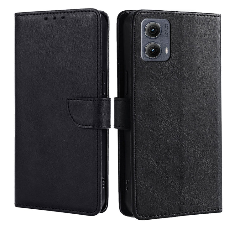 For Motorola Edge 5G 2024 Calf Texture Buckle Flip Leather Phone Case(Black) by buy2fix
