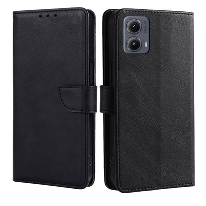 For Motorola Edge 5G 2024 Calf Texture Buckle Flip Leather Phone Case(Black) by buy2fix