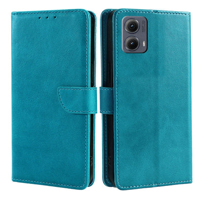 For Motorola Edge 5G 2024 Calf Texture Buckle Flip Leather Phone Case(Light Blue) by buy2fix