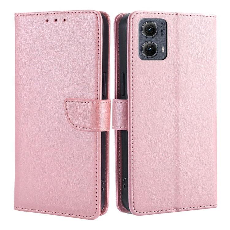 For Motorola Edge 5G 2024 Calf Texture Buckle Flip Leather Phone Case(Rose Gold) by buy2fix