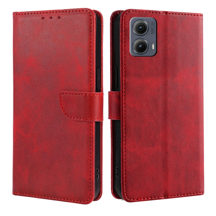 For Motorola Edge 5G 2024 Calf Texture Buckle Flip Leather Phone Case(Red) by buy2fix