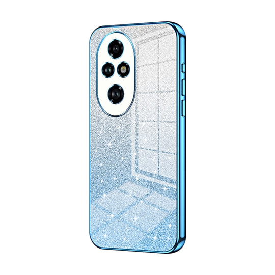 For Honor 200 Pro Gradient Glitter Powder Electroplated Phone Case(Blue)