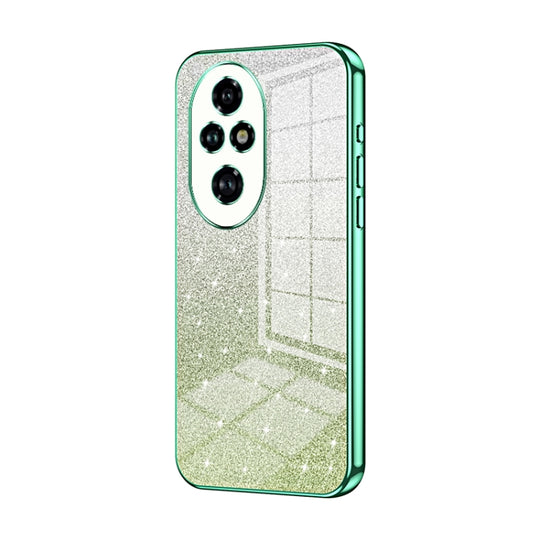 For Honor 200 Pro Gradient Glitter Powder Electroplated Phone Case(Green)